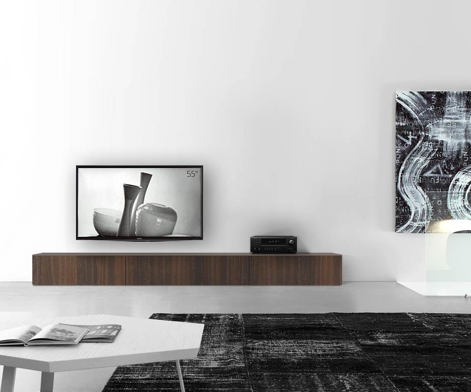 Livitalia Houten design lowboard configurator vloer 300 cm 32 cm 46 cm bruin eiken