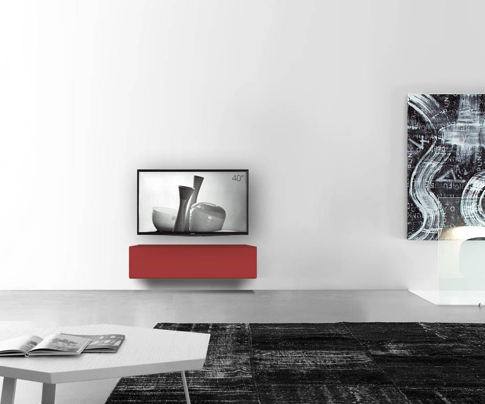 /Design lowboard wand B120 H33 5 mat rood /Design lowboard wand B120 H33 5 mat rood