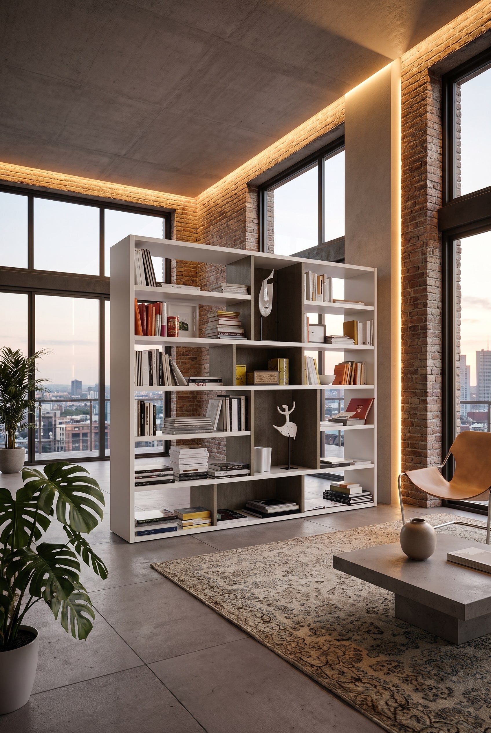 Loft Raumteiler Bücherregal Modern