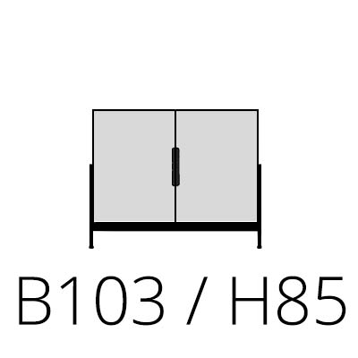 B 103 cm H 85 cm 2 deuren