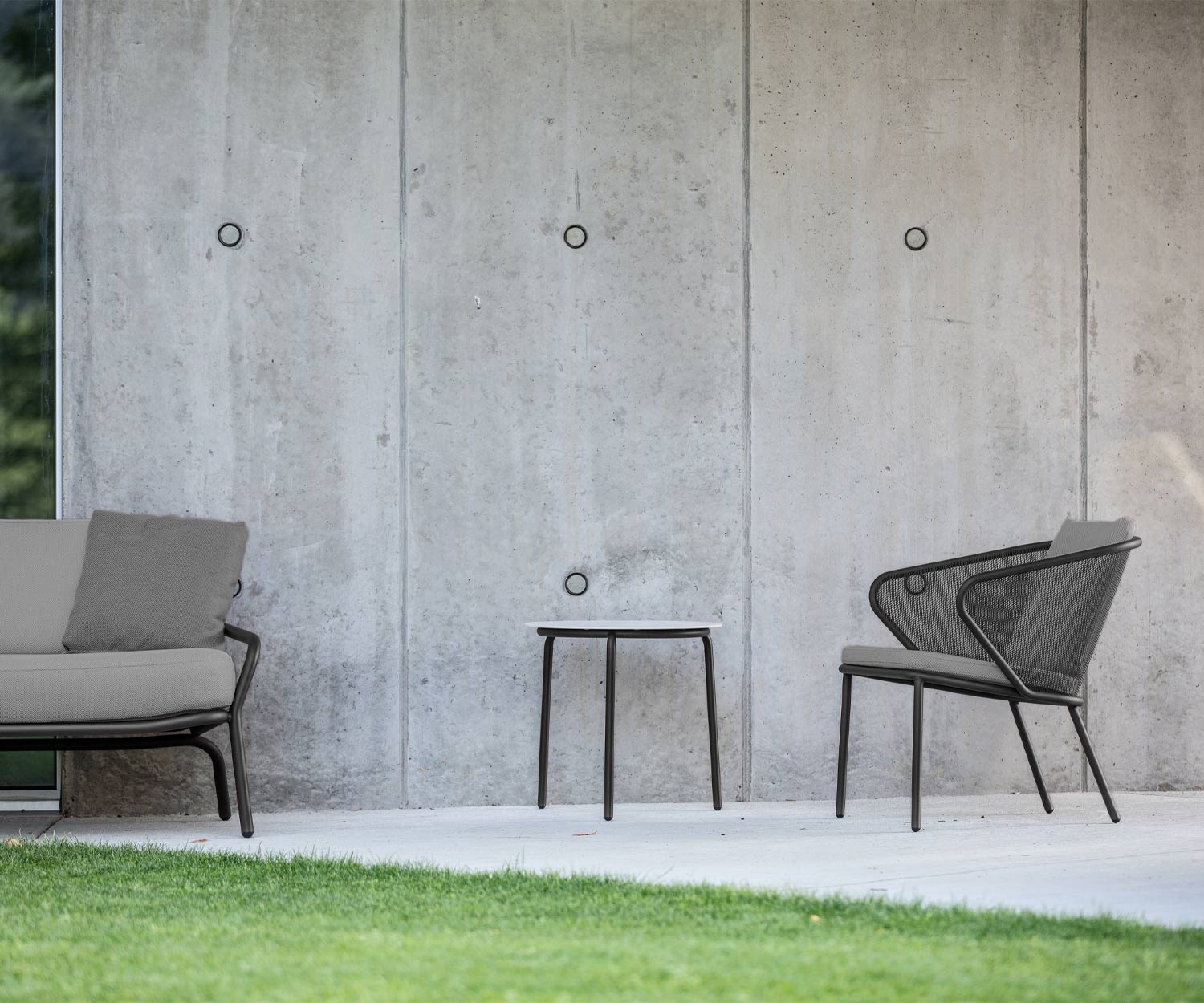 Hoge kwaliteit Todus Condor design loungestoel met bekleding in antraciet