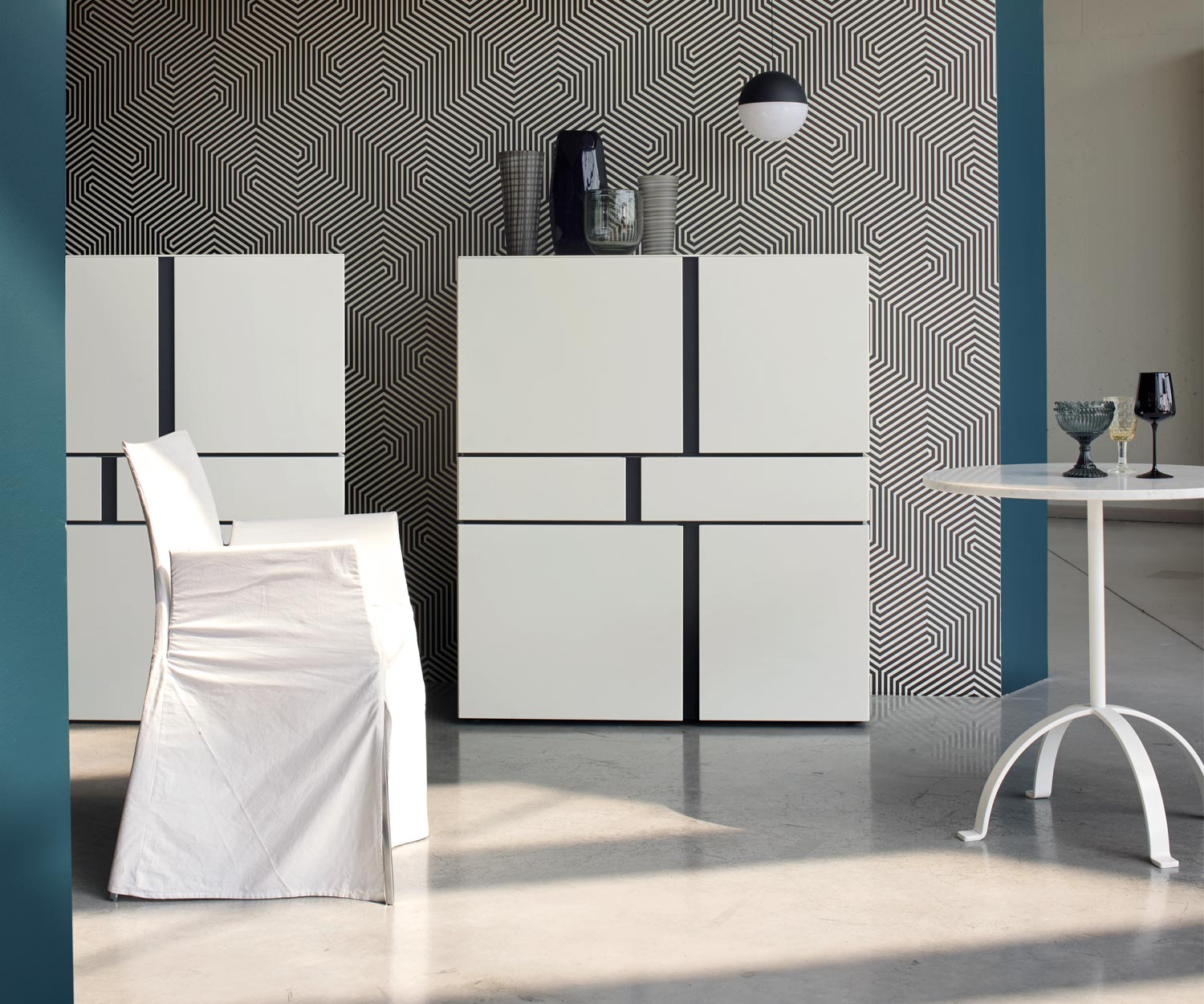 Exclusief Livitalia Abaco Design Highboard Wit Mat Exclusief Livitalia Abaco Design Highboard Wit Mat
