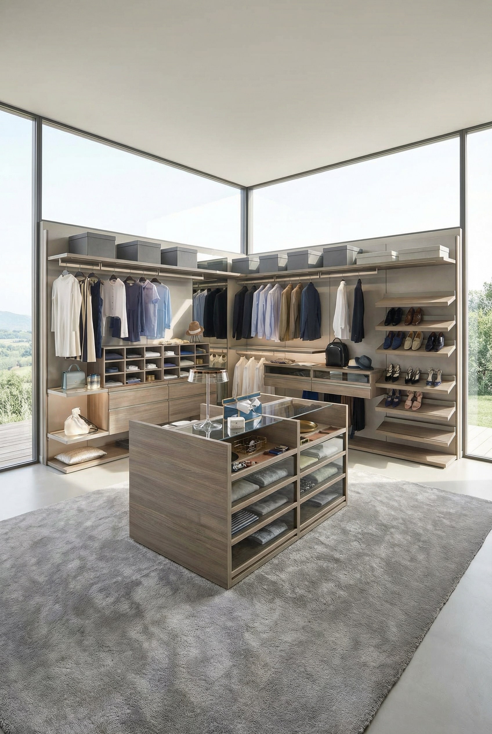 Naadloos kleedkamer hoeksysteem zonder storende verticale staanders Naadloos kleedkamer hoeksysteem zonder storende verticale staanders