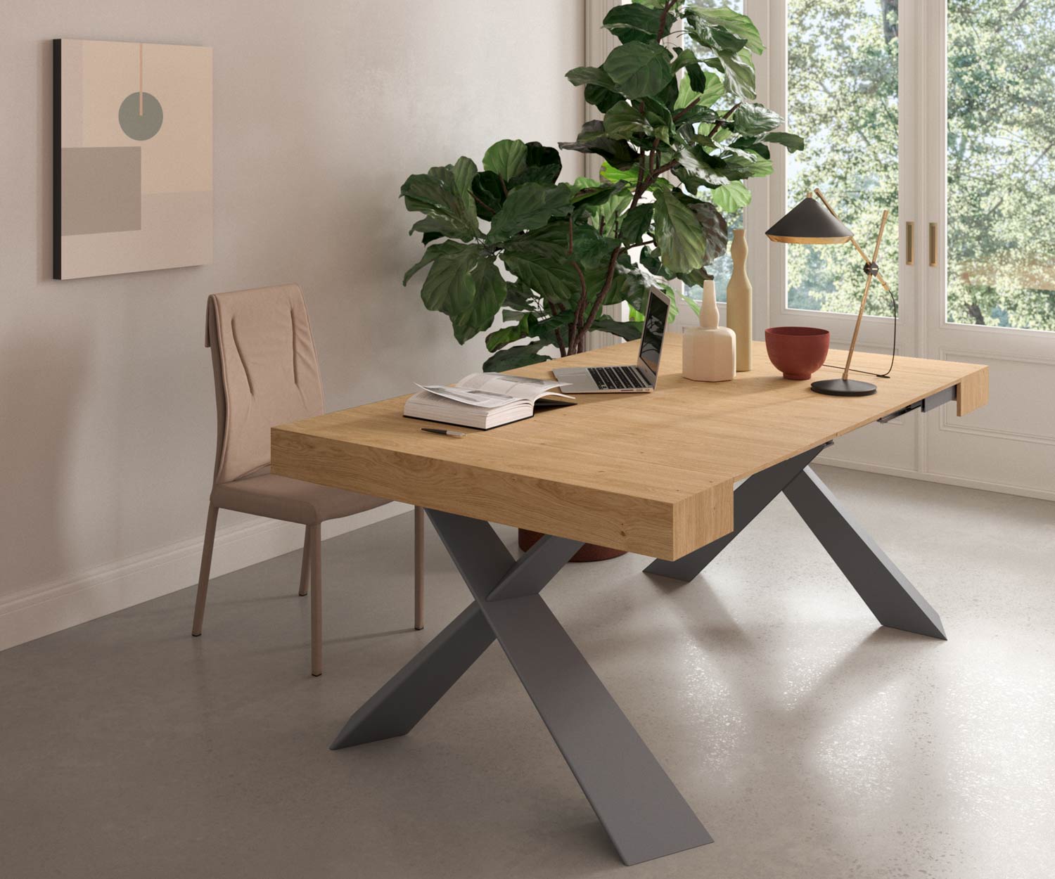OzzioHouten metalen console T024  OzzioHouten metalen console T024