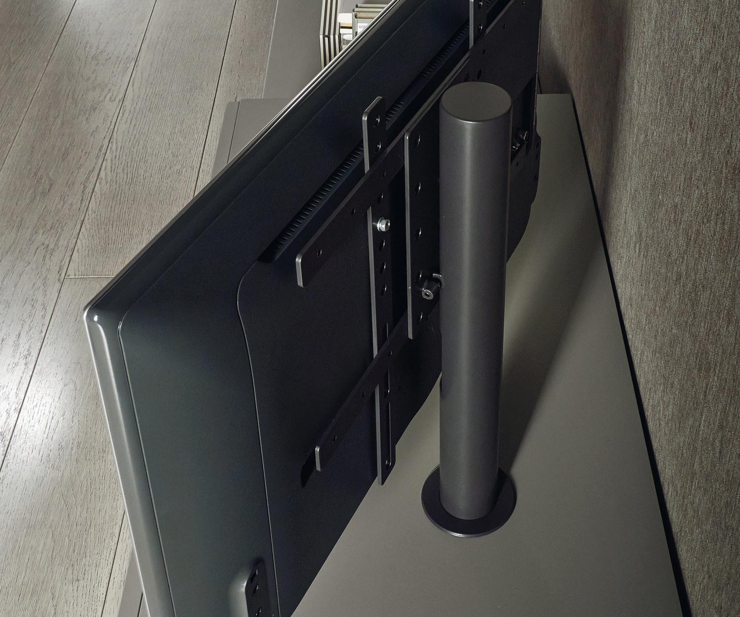 Modern Livitalia Design lowboard configurator draaibare TV-bevestigingszuil geïntegreerde kabel