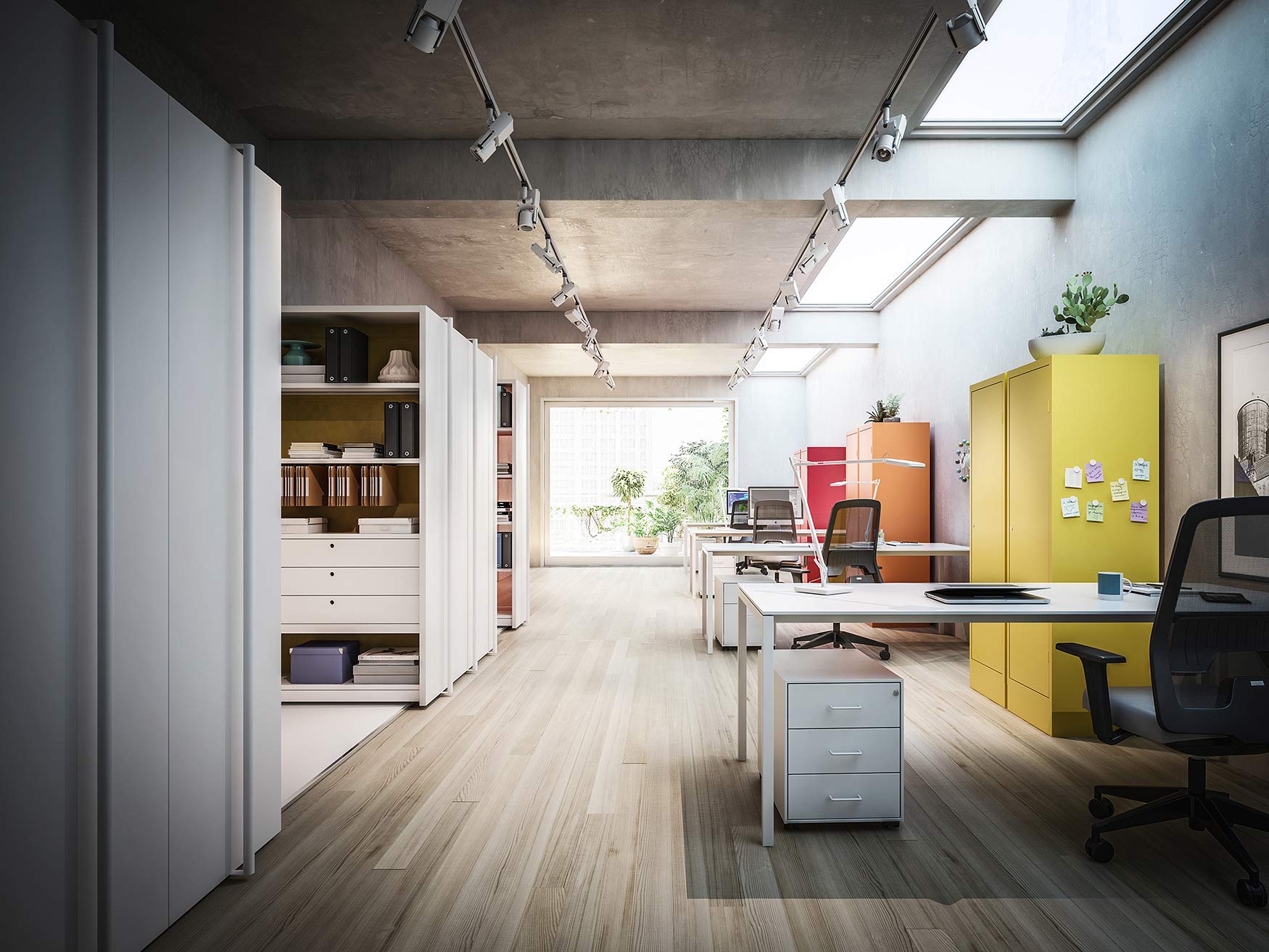 Ruimtebesparende archiefkast met schuifontwerp Ruimtebesparende archiefkast met schuifontwerp