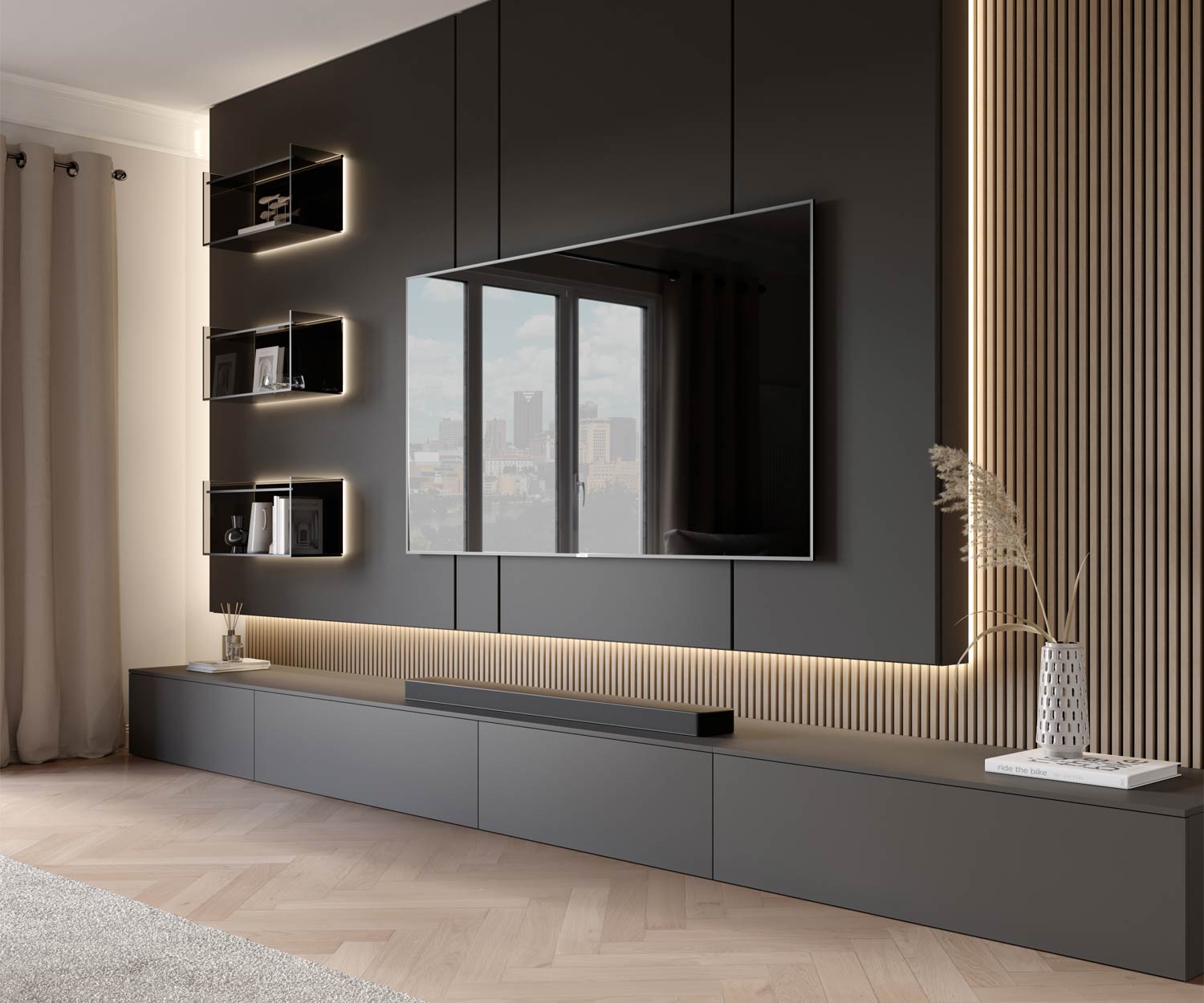 Livitalia Luxe design TV-wandmeubel C100