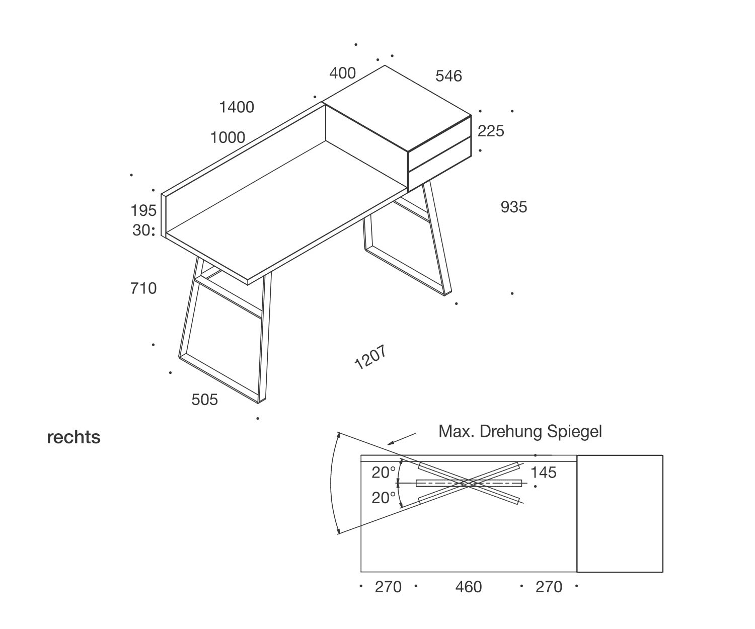 Livitalia Ontwerpsecretaresse Segreto Afmetingen Schets Maten Livitalia Ontwerpsecretaresse Segreto Afmetingen Schets Maten