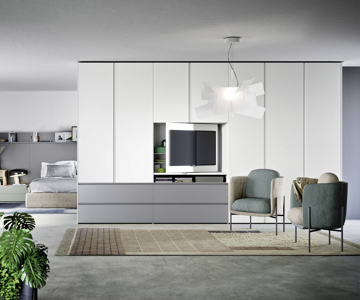 Moderne design kledingkast Gola TV-vakelement van Novamobili  Moderne design kledingkast Gola TV-vakelement van Novamobili