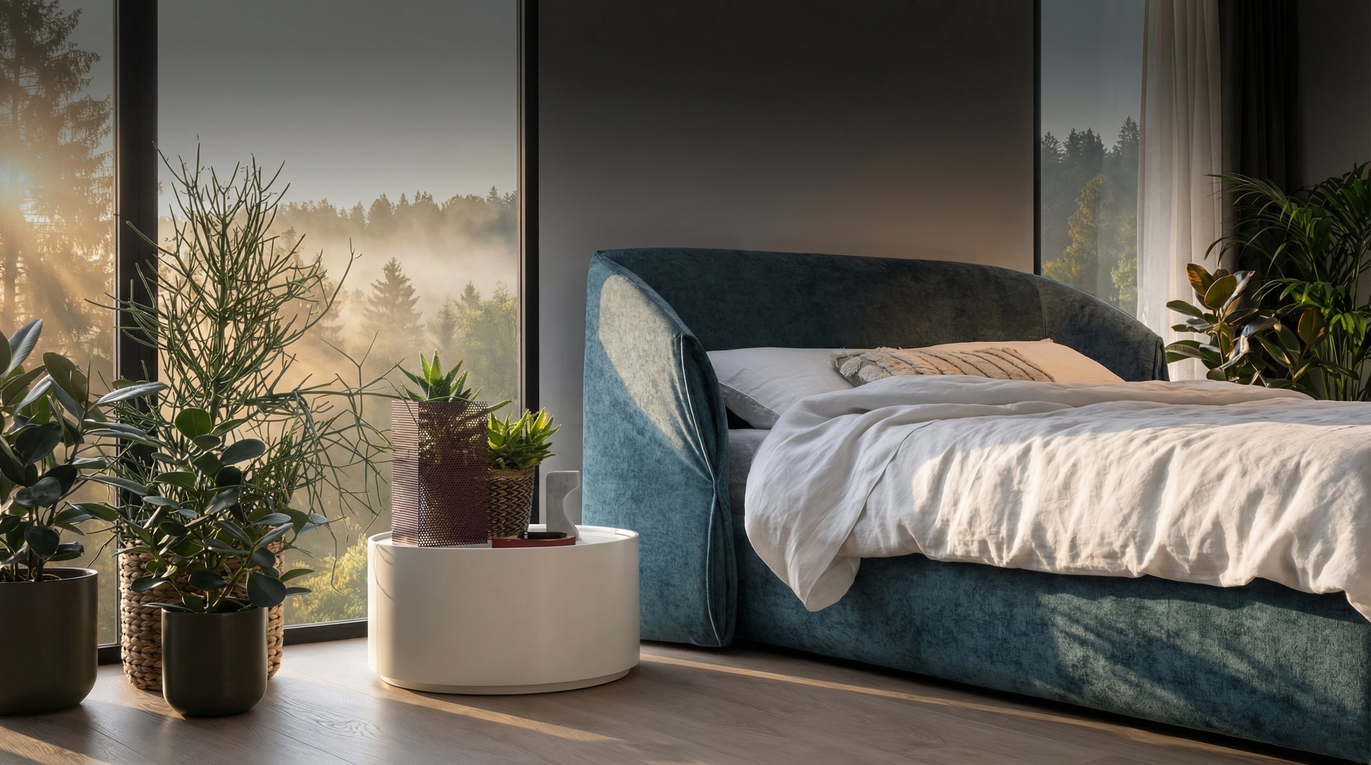 Rond nachtkastje: De designtruc tegen krappe ruimtes