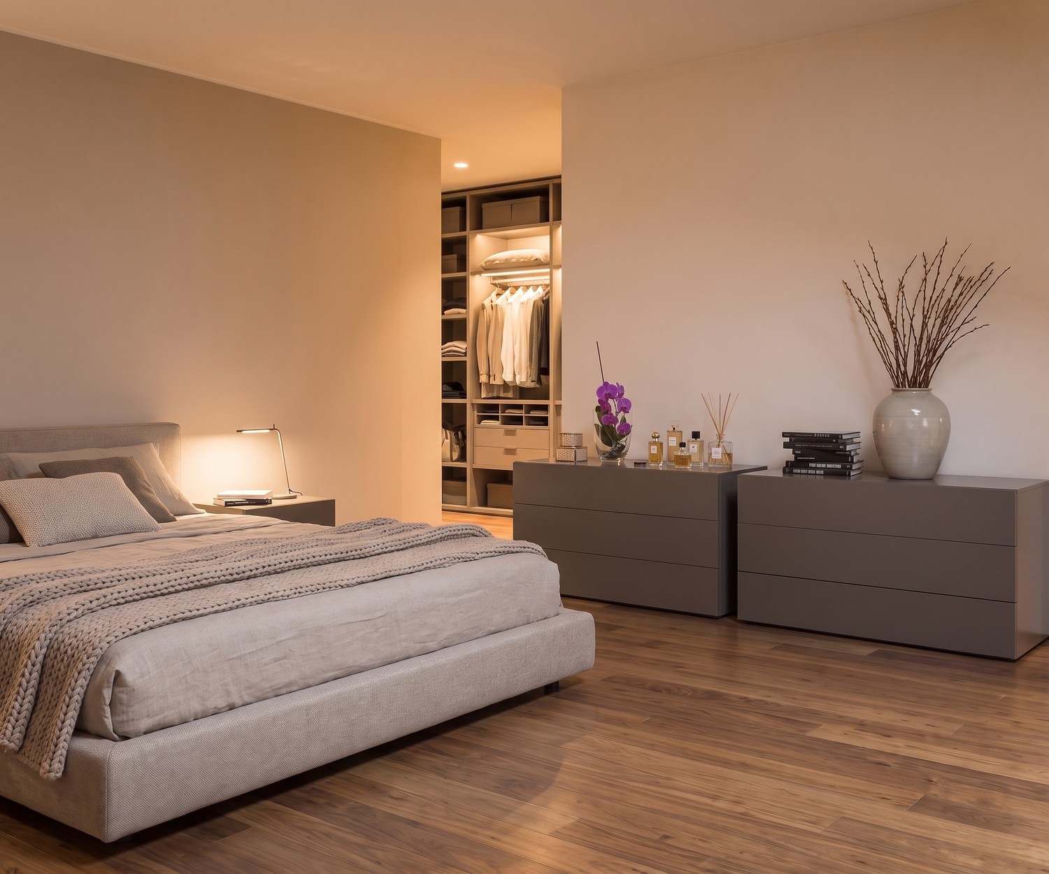 Novamobili Easy commode met 3 laden Novamobili Easy commode met 3 laden in moderne slaapkamer, grijze minimalistische ladekast voor stijlvolle opbergruimte