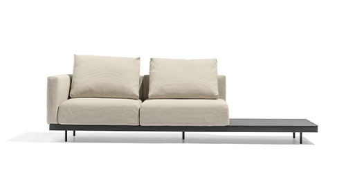 2er Sofamodul mit integriertem Tisch links offen (274 x 67 x 93 cm)