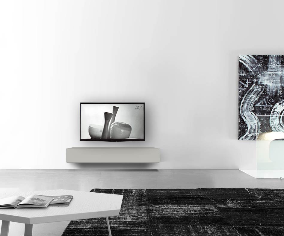 /Design lowboard wand B150 H25 5 mat lichtgrijs /Design lowboard wand B150 H25 5 mat lichtgrijs