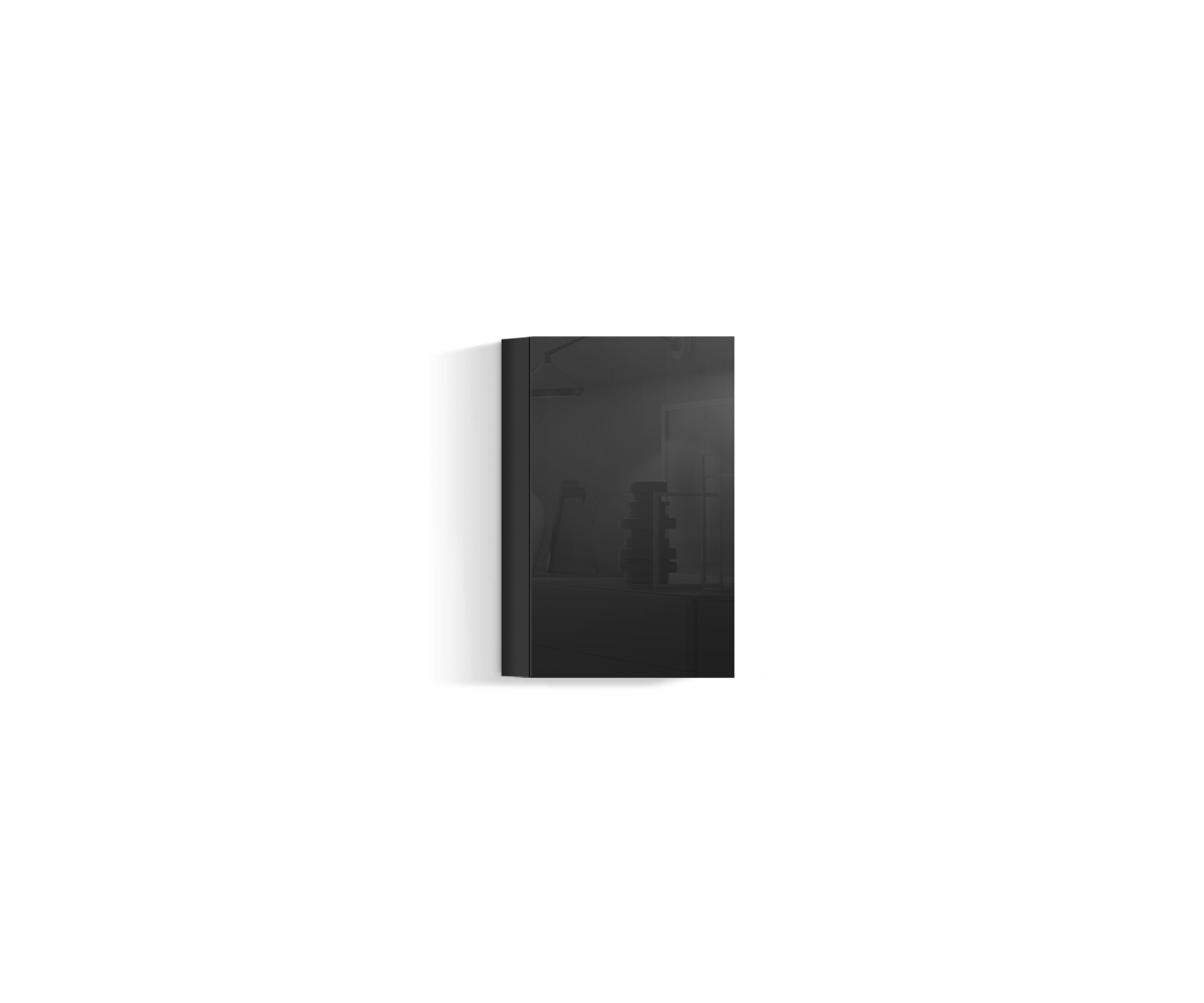 Design woonkamer wandmeubel verticaal H64 B45 zwart418 Design woonkamer wandmeubel verticaal H64 B45 zwart418