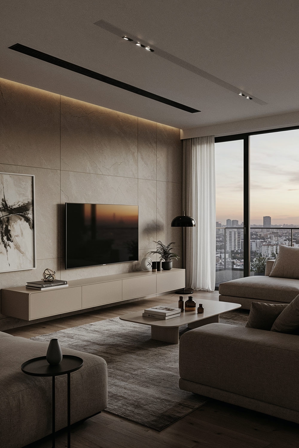 woonkamer-met-muur-in-beige