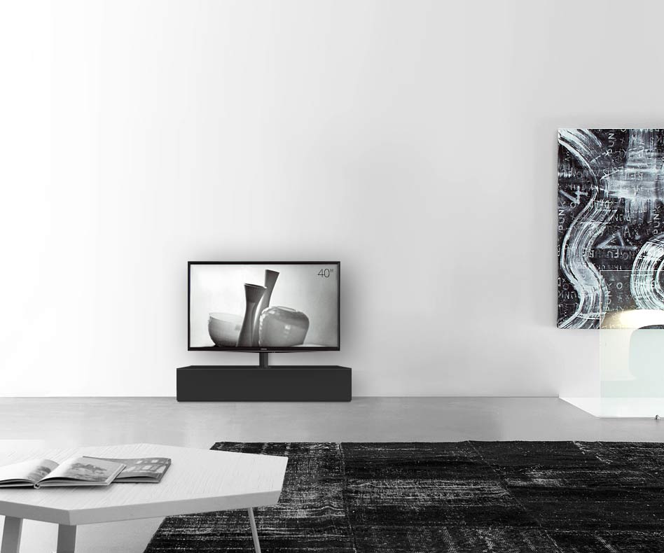 Design lowboard configurator met TV-bevestiging basisbreedte 120 25,5 45 midden mat zwart Design lowboard configurator met TV-bevestiging basisbreedte 120 25,5 45 midden mat zwart