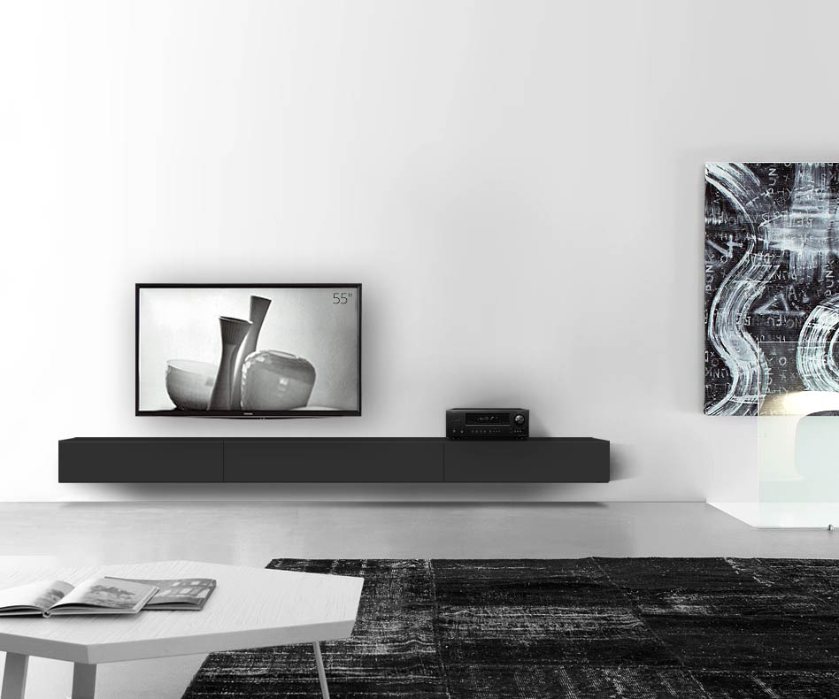 /Design lowboard wand B300 H25 5 mat zwart /Design lowboard wand B300 H25 5 mat zwart