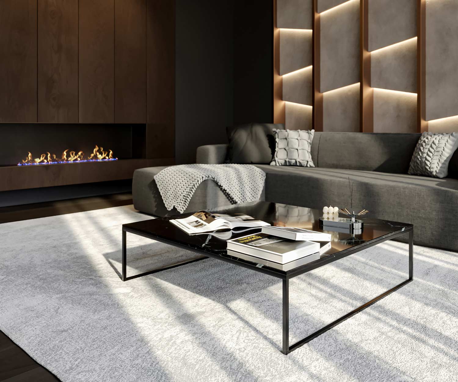 Woonkamer ontwerp marmeren salontafel minimalistisch Woonkamer ontwerp marmeren salontafel minimalistisch