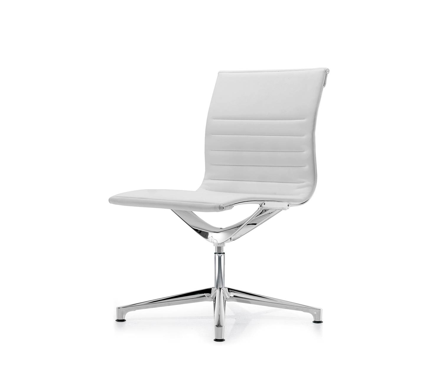 ICF Una Chair Managment bureaustoel design bureaustoel 4 arm zonder wielen H42 cm zonder leer leer wit 915 ICF Una Chair Managment bureaustoel design bureaustoel 4 arm zonder wielen H42 cm zonder leer leer wit 915