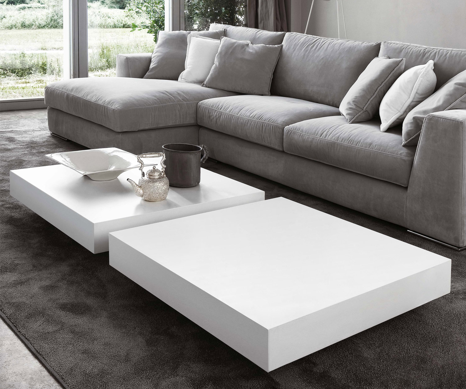 Exclusieve Novamobili Design salontafel kap wit Exclusieve Novamobili Design salontafel kap wit