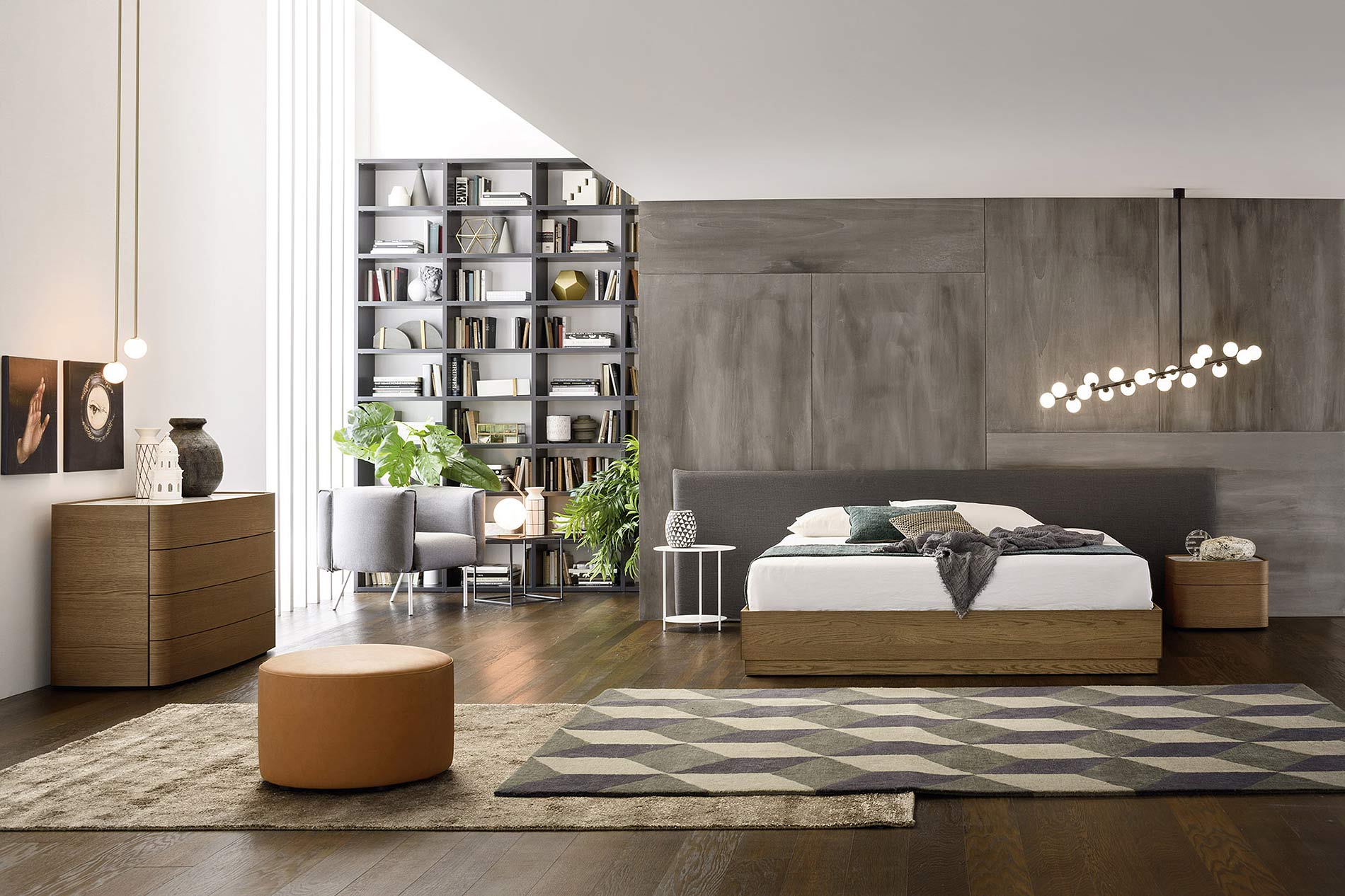Grote design slaapkamer in hout