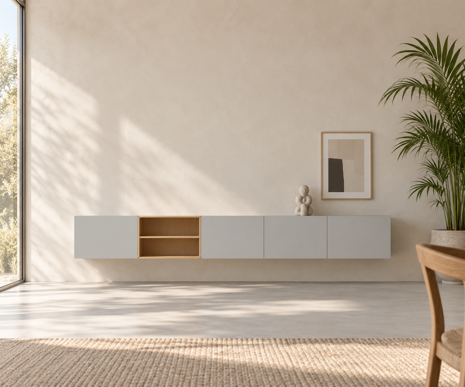 Livitalia Box 18 Wanddressoir 300 cm – Mat lichtgrijs + Licht eiken Livitalia Box 18 Wanddressoir 300 cm – Mat lichtgrijs + Licht eiken