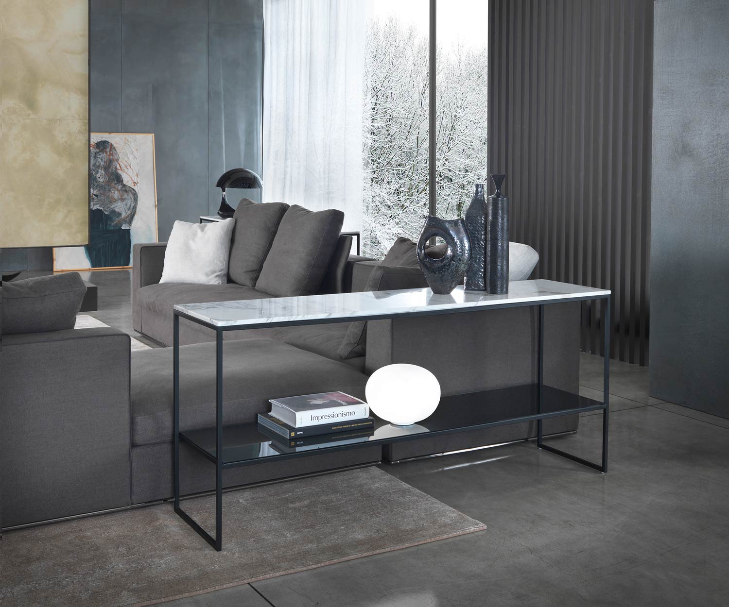 Modern Marelli Designer Console Frame Carrara Marmeren Bovenblad Woonkamer Modern Marelli Designer Console Frame Carrara Marmeren Bovenblad Woonkamer