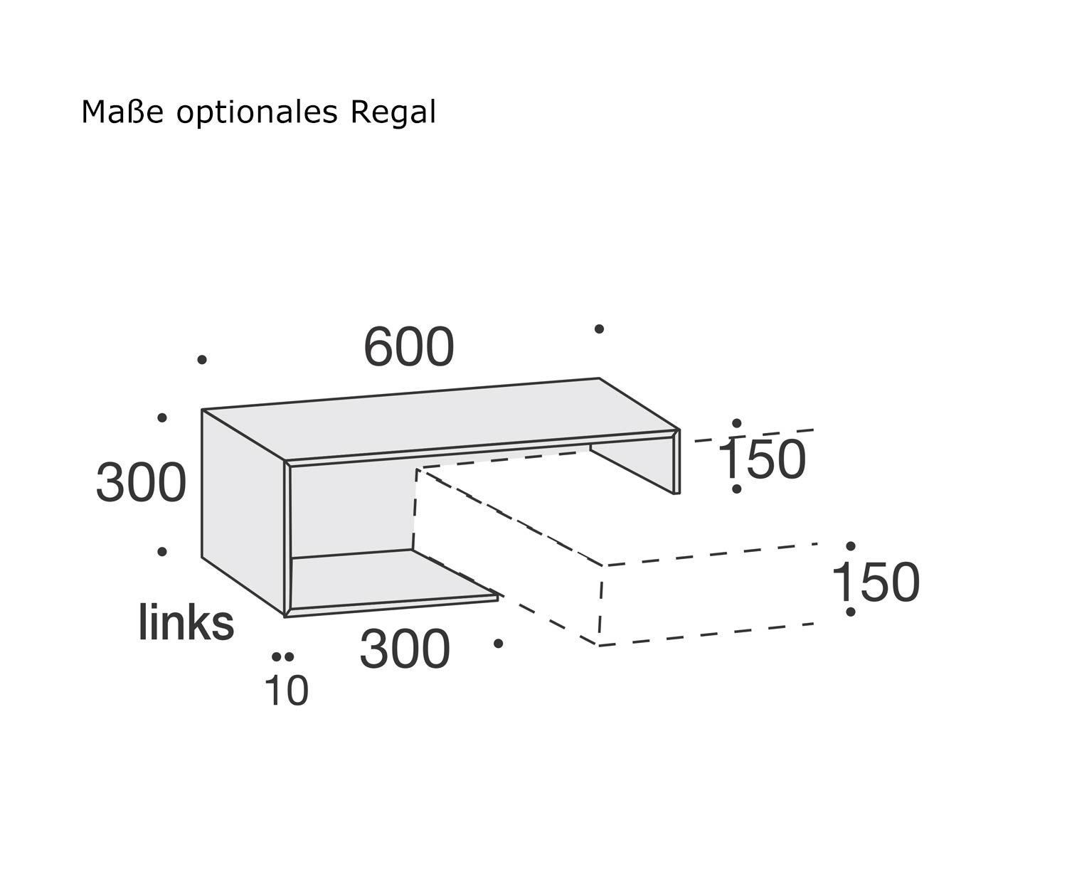 Ecletto design nachtkastje 1 optionele plank Ecletto design nachtkastje 1 optionele plank
