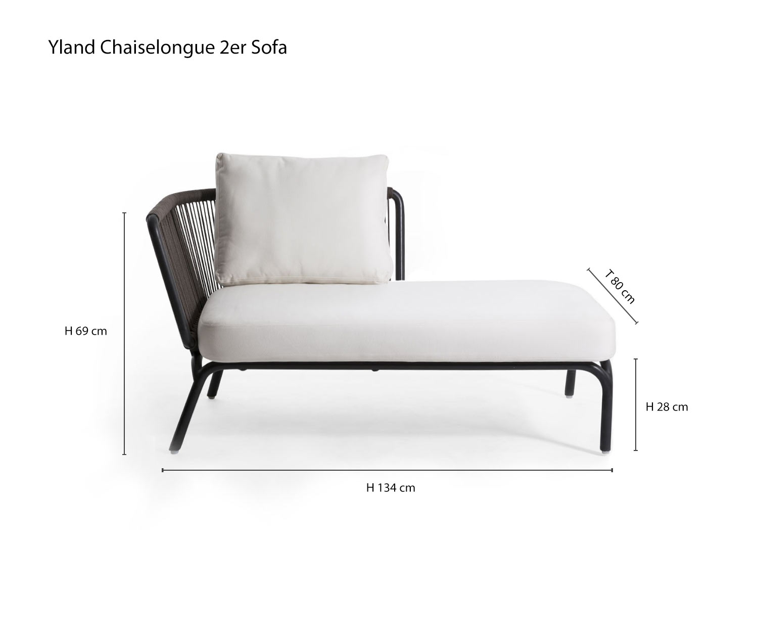 Chaise longue 2-zits designbank Yland van Oasiq Schets Afmetingen Maatinformatie Chaise longue 2-zits designbank Yland van Oasiq Schets Afmetingen Maatinformatie