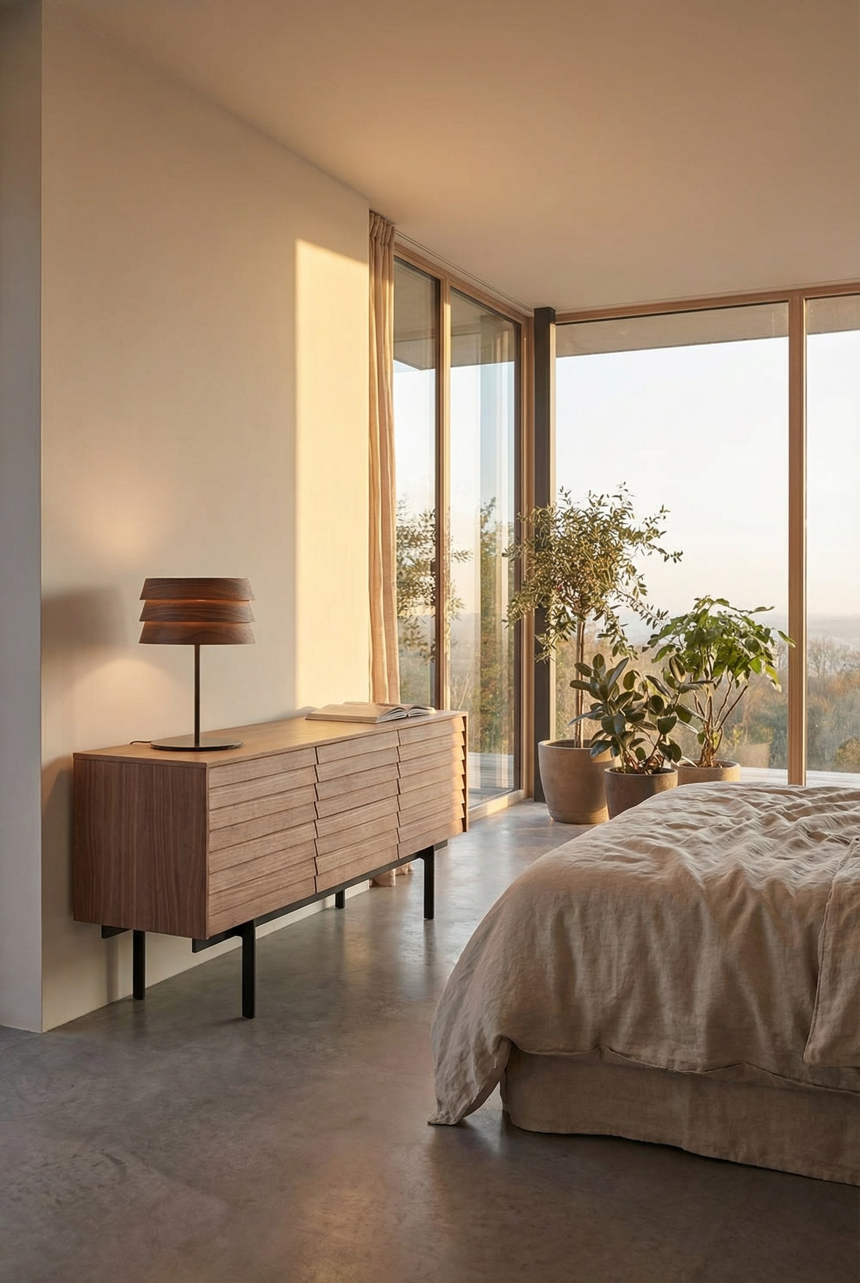 Punt Sideboard Sussex met fijne houten lamellen in warm licht.