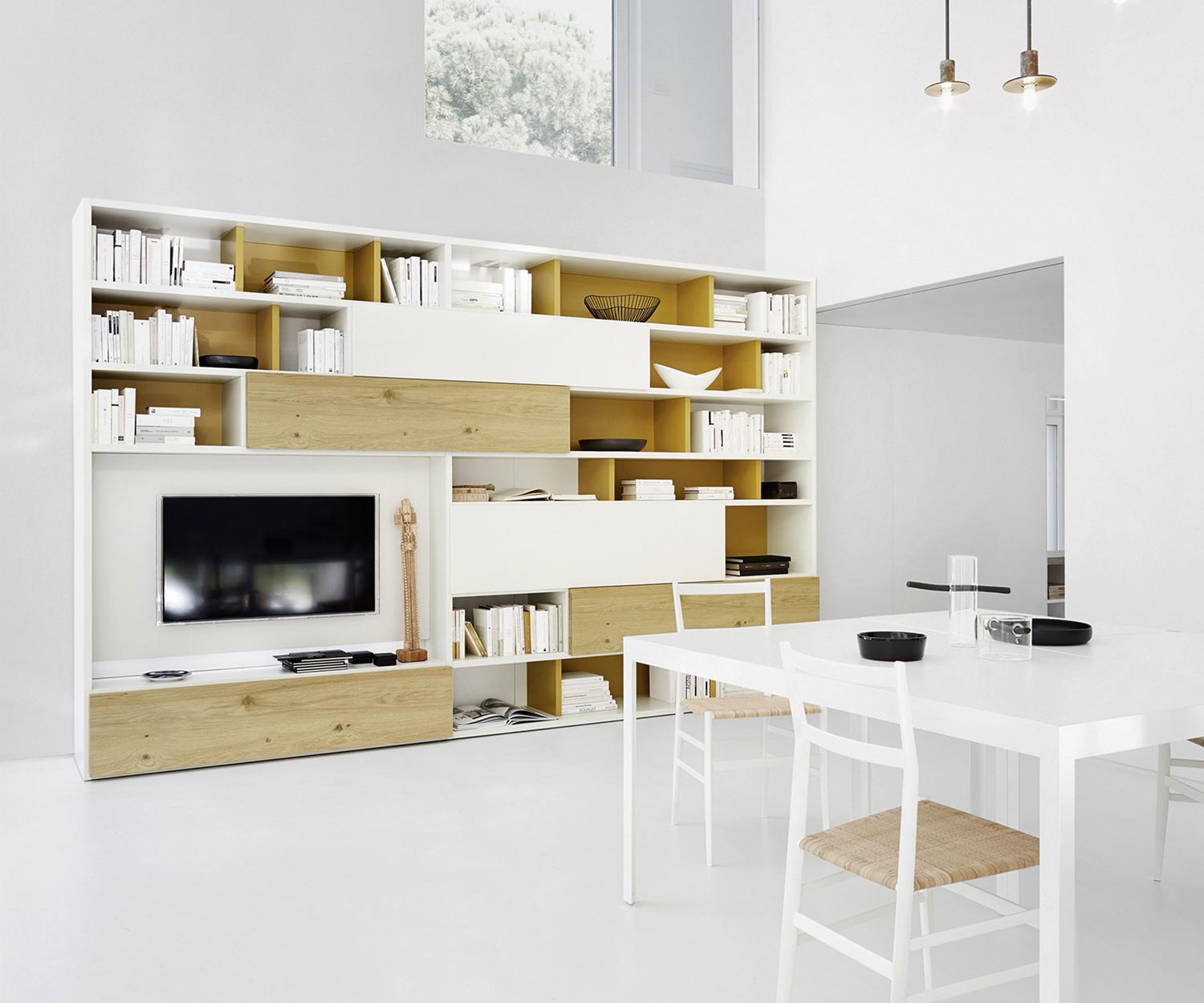 Exclusieve Livitalia Design boekenplank C51 in wit mat Exclusieve Livitalia Design boekenplank C51 in wit mat