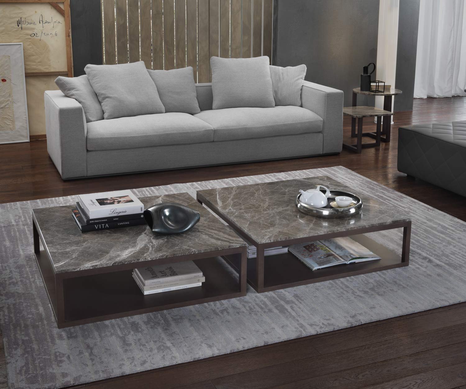 Bruin Marelli Designer salontafel Steen in Perfetto marmer Bruin Marelli Designer salontafel Steen in Perfetto marmer