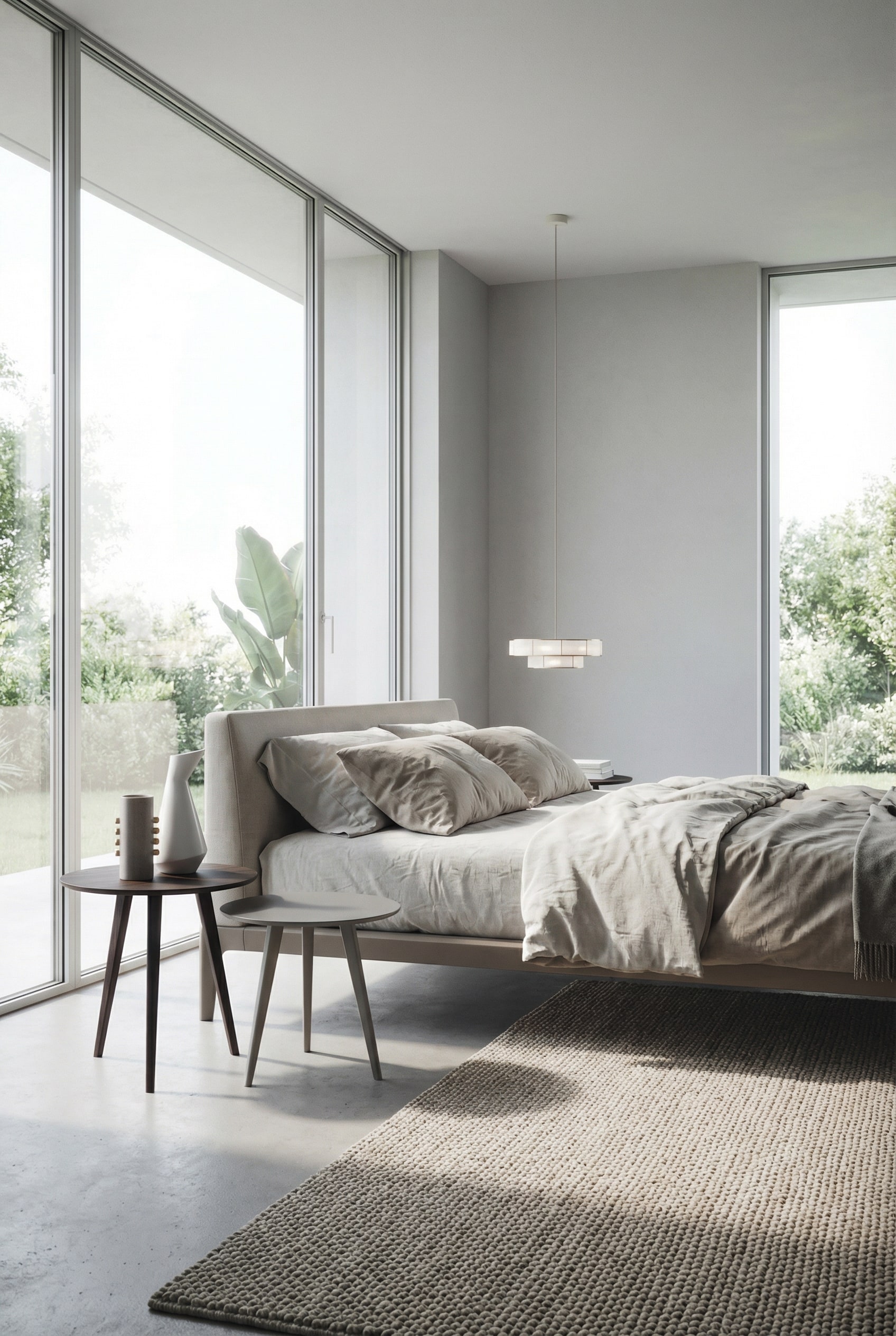 Novamobili bijzettafel Trio met drie poten in de moderne slaapkamer Novamobili bijzettafel Trio met drie poten in de moderne slaapkamer