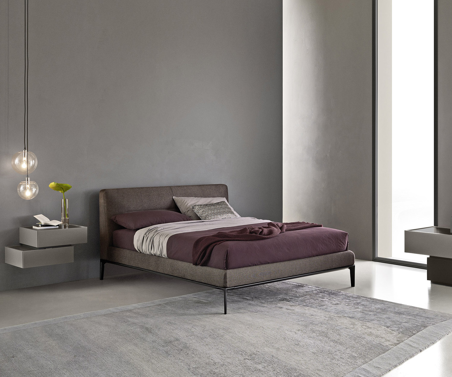 Comfortabel Livitalia Design Dorian bed op smalle poten