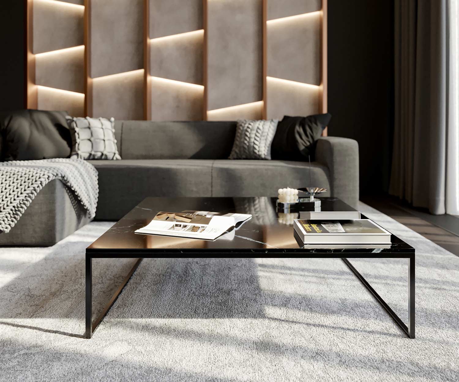 Moderne salontafel marmer design zwart Moderne salontafel marmer design zwart