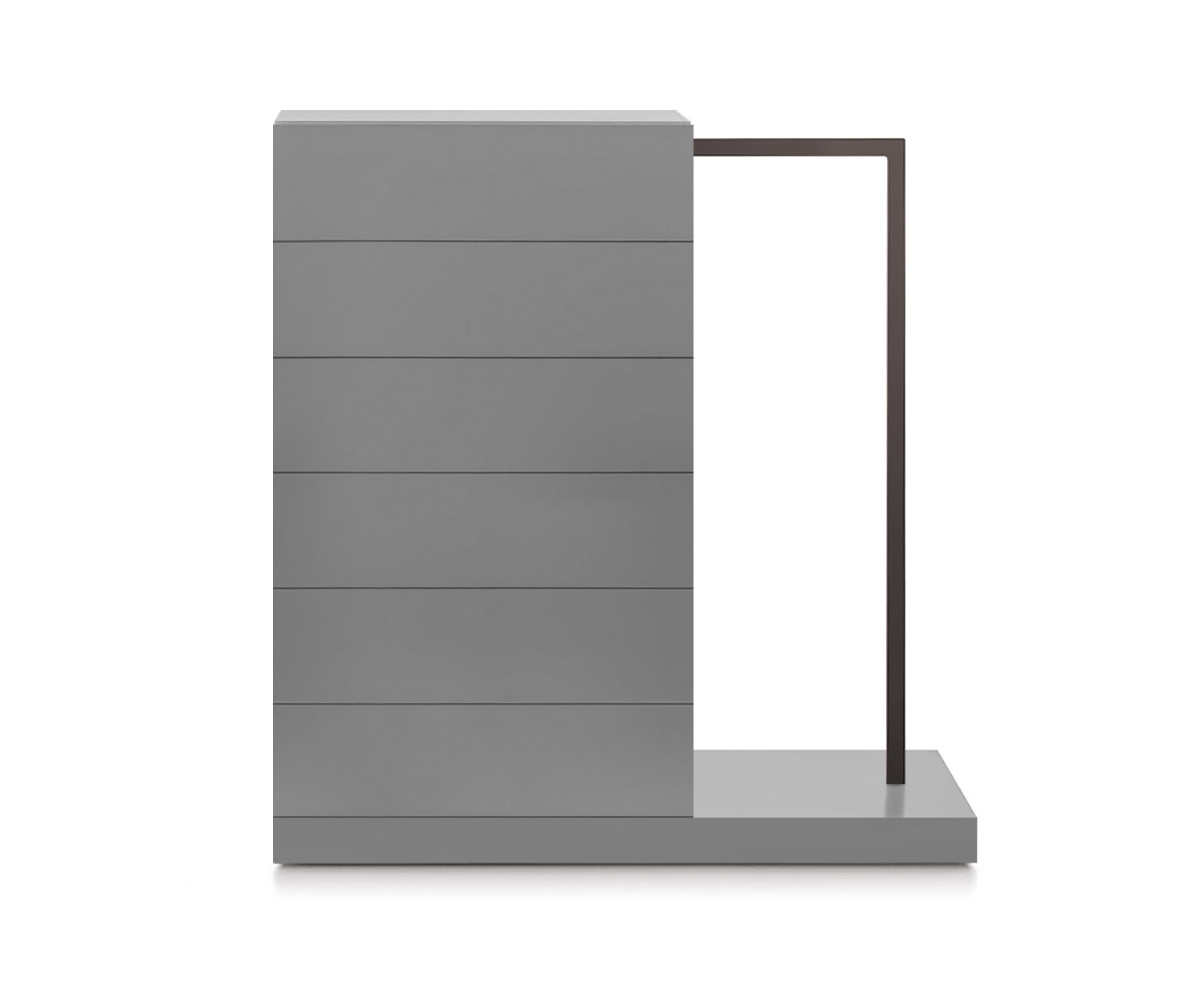 Novamobili Easy6 hoge ladekast + kleerkast rechts B64cm mat lichtgrijs330 Novamobili Easy6 hoge ladekast + kleerkast rechts B64cm mat lichtgrijs330