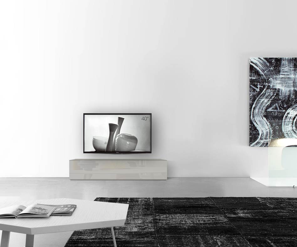 /Design lowboard base B150 H35 glanzend lichtgrijs /Design lowboard base B150 H35 glanzend lichtgrijs