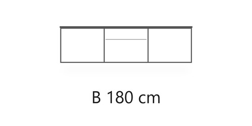 B 180 cm / H 49,5 cm / D 45 cm