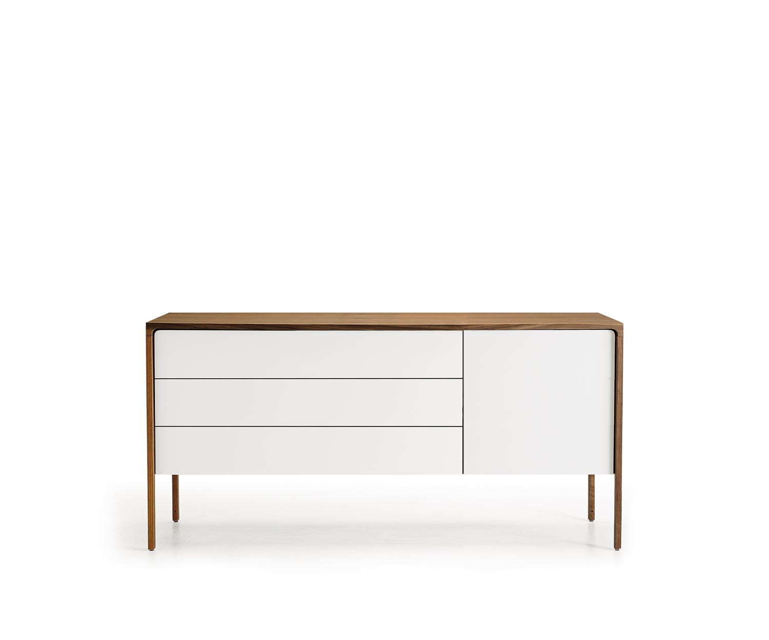 Punt Dressoir Tactiel Walnoot Wit Tactiel B 155 3 laden + 1 deur Punt Dressoir Tactiel Walnoot Wit Tactiel B 155 3 laden + 1 deur