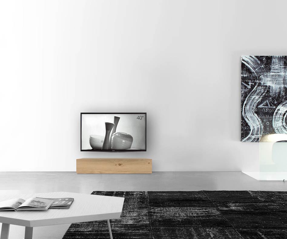 Livitalia Houten design lowboard configurator basis 120 cm 24 cm 46 cm licht eiken Livitalia Houten design lowboard configurator basis 120 cm 24 cm 46 cm licht eiken