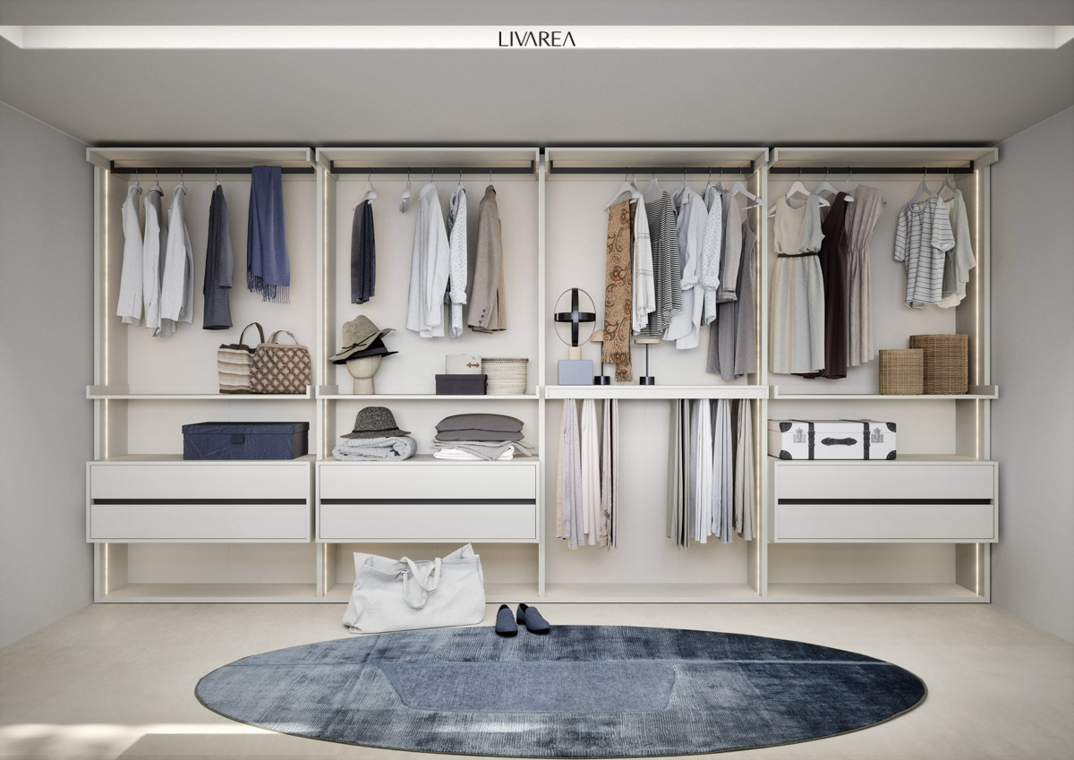 Mooie wit gelakte inloopkast met 2 lades verticale ledstrips plus broekenrek Mooie wit gelakte inloopkast met 2 lades verticale ledstrips plus broekenrek