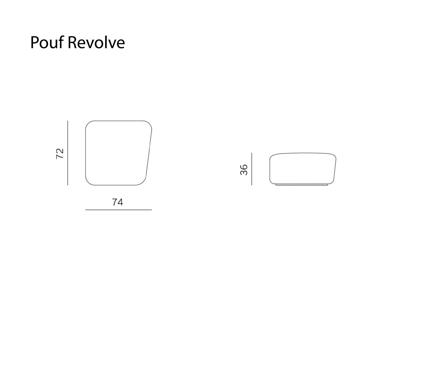 Designer Poef Revolve Prostoria Schets Afmetingen Maten Designer Poef Revolve Prostoria Schets Afmetingen Maten