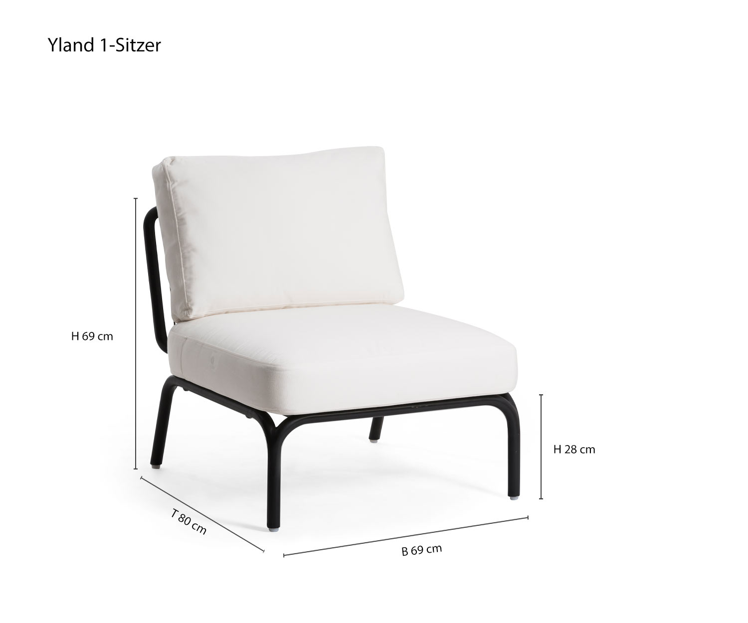 Designer eenzitter Yland van Oasiq Afmetingen Schetsmaten Designer eenzitter Yland van Oasiq Afmetingen Schetsmaten