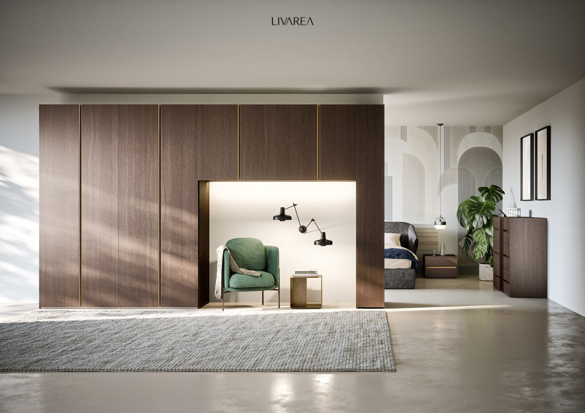 Prachtig gefineerde open kast in donker eiken met nis voor fauteuil en bijzettafel Prachtig gefineerde open kast in donker eiken met nis voor fauteuil en bijzettafel