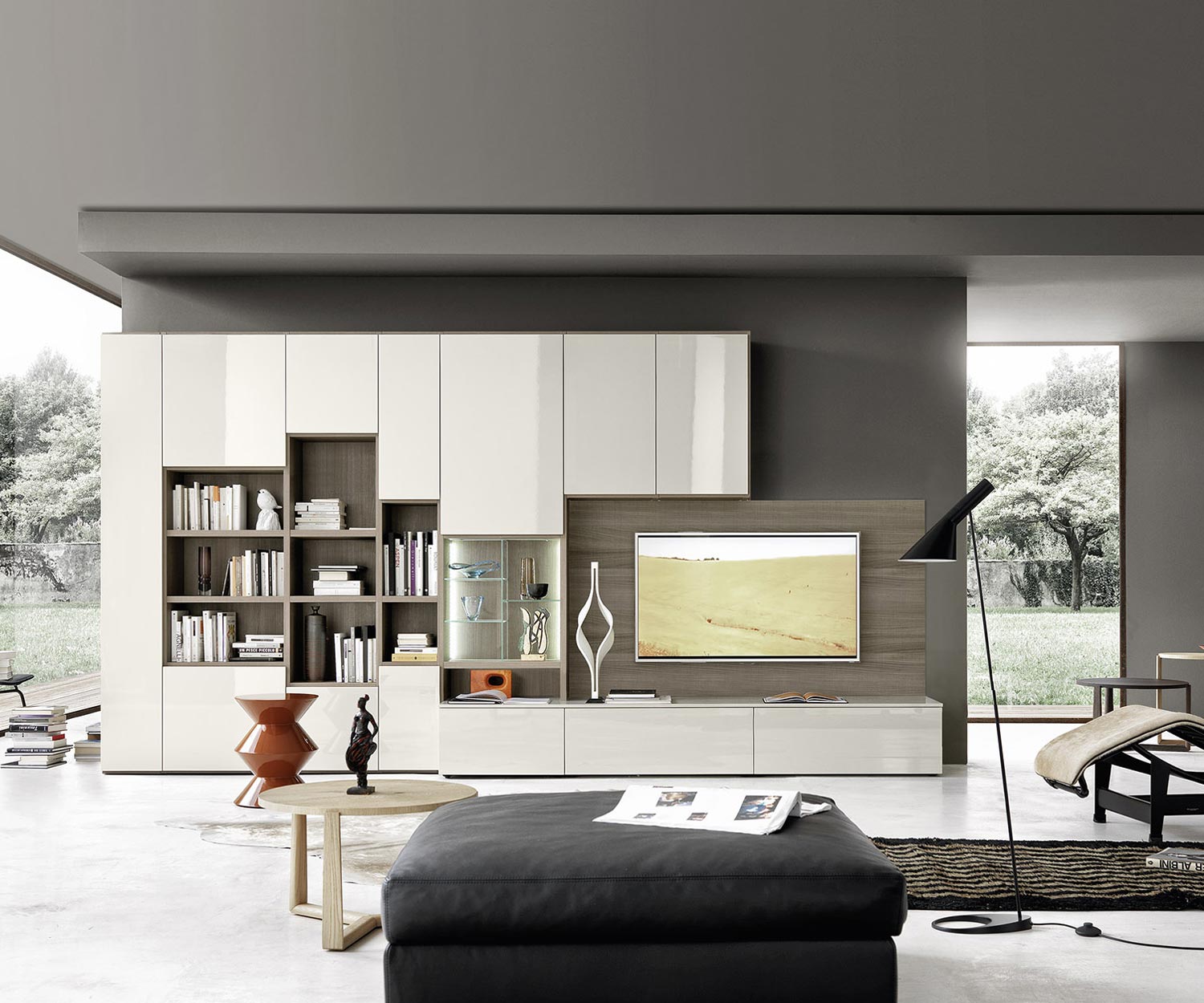 Exclusief Livitalia Design wandmeubel met C64 boekenkast Exclusief Livitalia Design wandmeubel met C64 boekenkast