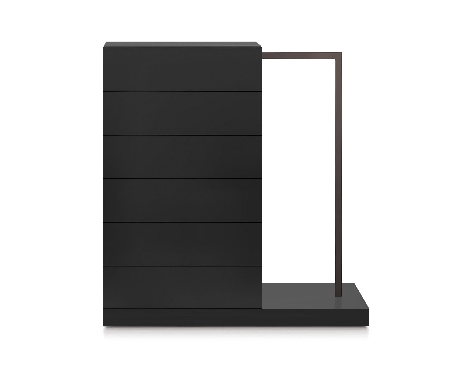 Novamobili Easy6 hoge ladekast + kleerkast rechts B64cm mat zwart318 Novamobili Easy6 hoge ladekast + kleerkast rechts B64cm mat zwart318