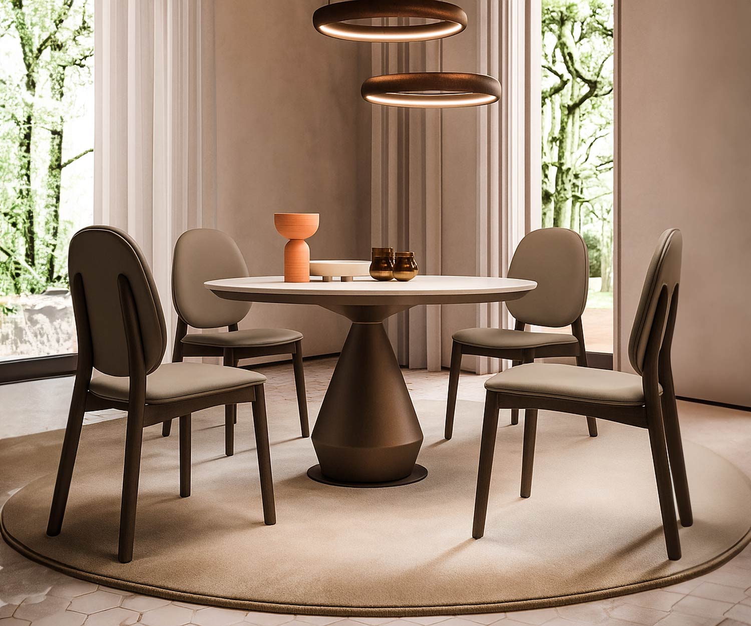 Ozzio Lycos eettafel rond uitschuifbaar Ozzio Lycos eettafel rond uitschuifbaar