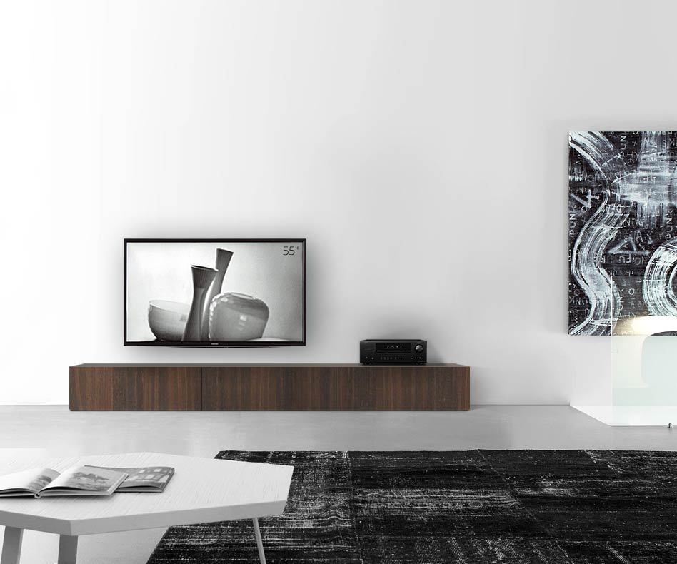 Livitalia Houten design lowboard configurator vloer 270 cm 32 cm 56 cm bruin eiken Livitalia Houten design lowboard configurator vloer 270 cm 32 cm 56 cm bruin eiken