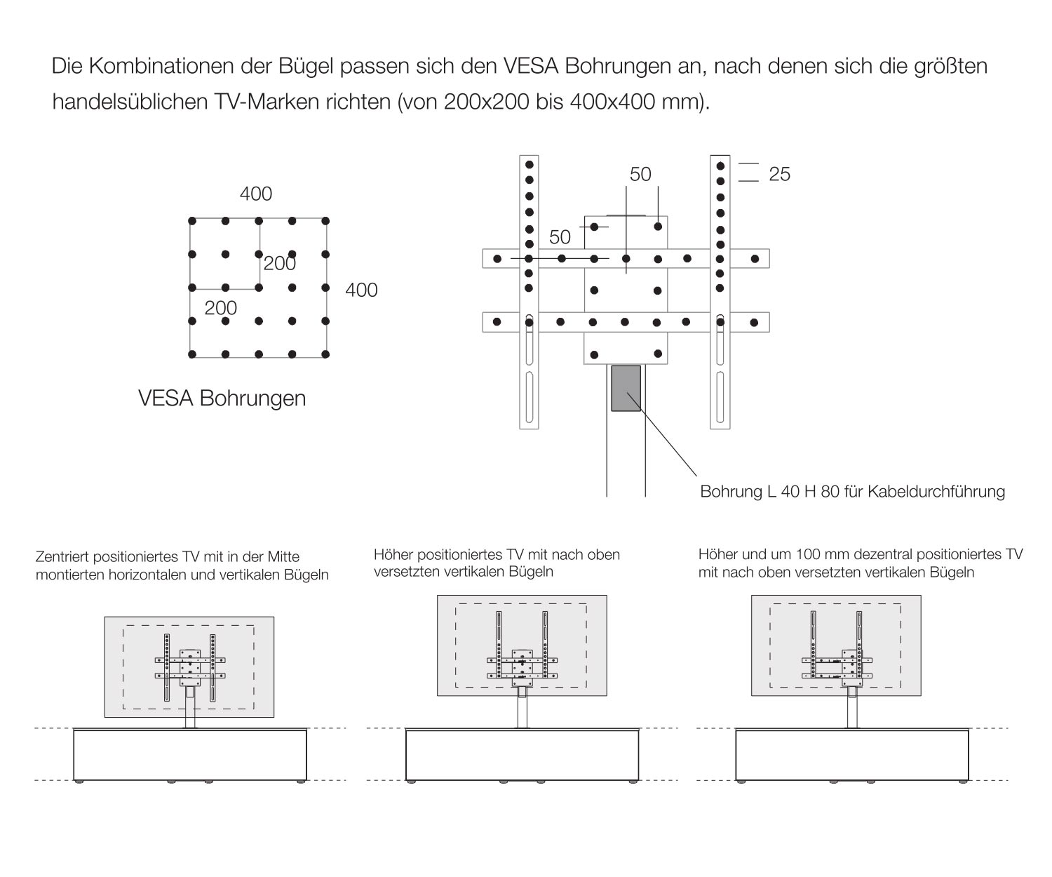 Livitalia Vesa design lowboard configurator VESA montage Montagehandleiding