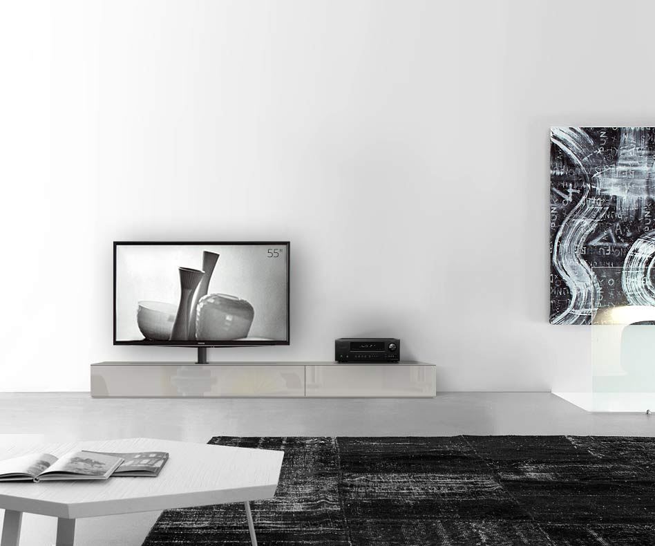 Design lowboard configurator met TV-houder basisbreedte 240 25,5 45 links glanzend lichtgrijs Design lowboard configurator met TV-houder basisbreedte 240 25,5 45 links glanzend lichtgrijs